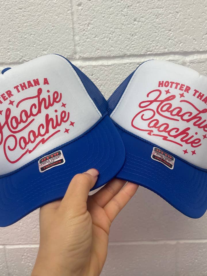 Hotter than a hoochie coochie trucker hat for wholesale by Charlie Grey