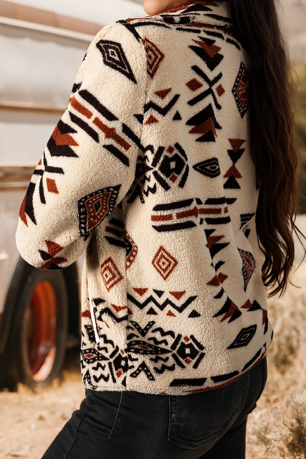 fashionworks - Wholesale Sweatshirt - Women's - Fashion-W Western Half Zip Plush Sweatshirt* S-4X3