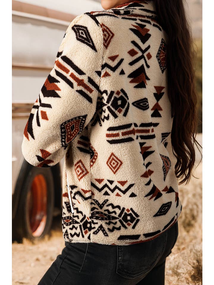 fashionworks - Wholesale Sweatshirt - Women's - Fashion-W Western Half Zip Plush Sweatshirt* S-4X3