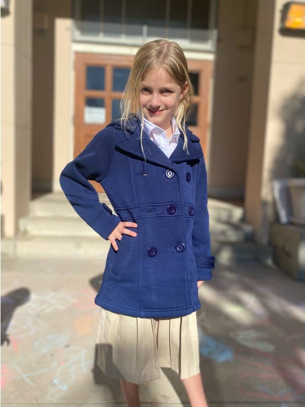 Unik - Wholesale Coat - Kids - Unik Girls' Fleece Coat with Hood 2-410