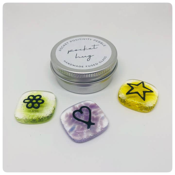 Salvia Glass - Wholesale Keepsake Coin/Token - Glass Pocket Hug mini tin1