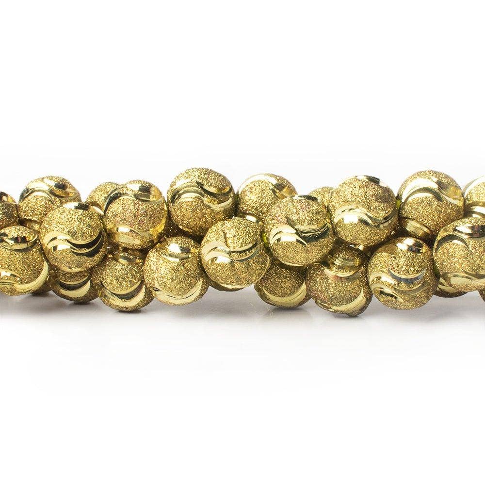 The Bead Traders - Wholesale Beads - 10mm Brass Diamond Cut Double Wave Rounds 8 inch 20 beads1