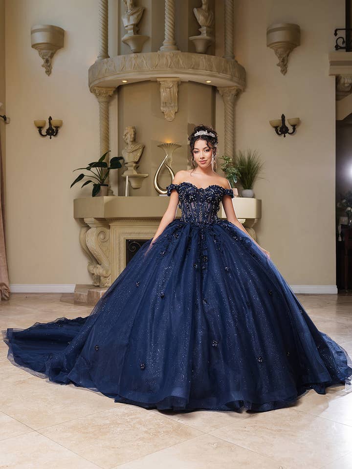 LA Merchandise - Wholesale Gown - Women's - Sweet 16 Dress Sequin 3D Floral Ball Dance Gown By LA2787