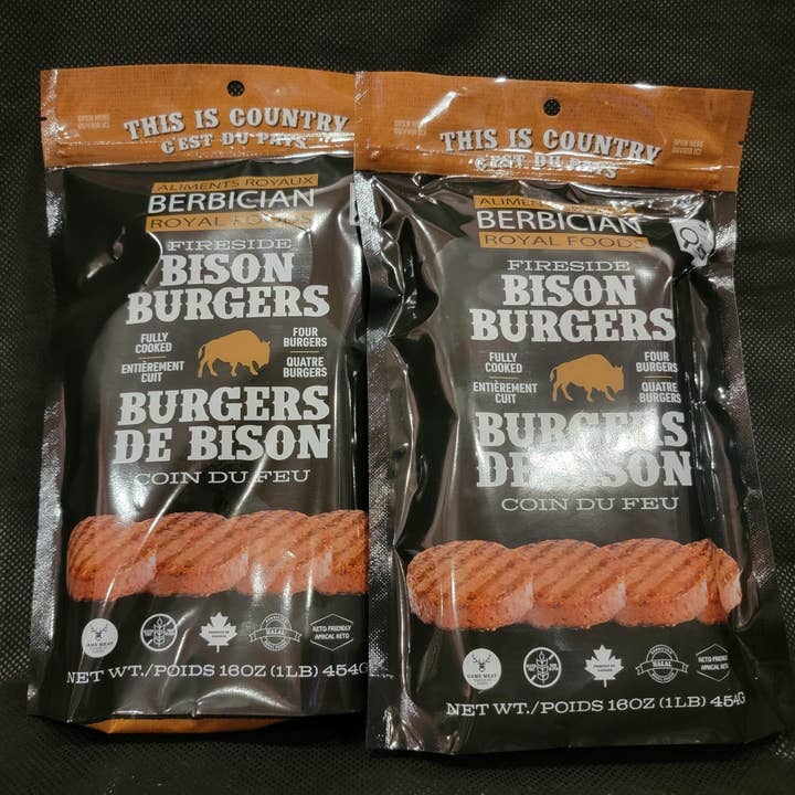 Bison Burger for wholesale by Berbician Canada