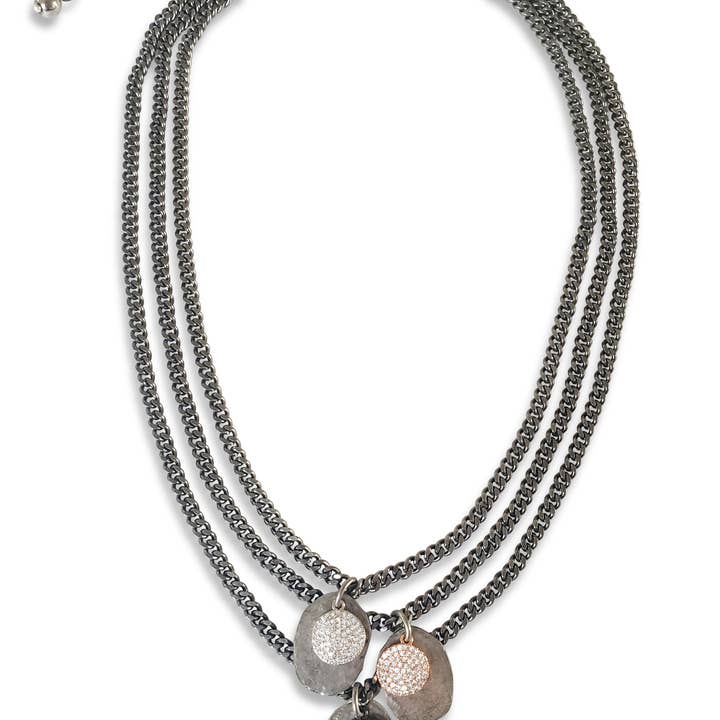 Maya Silver - Collar de cadena triple para venta al por mayor de Ilze Jewelry