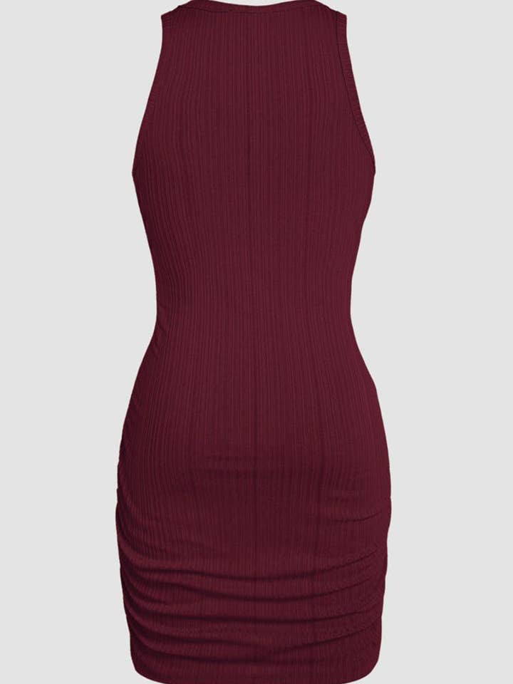 Red Dahlia Ruched Sleeveless Bodycon Dress for wholesale on Faire