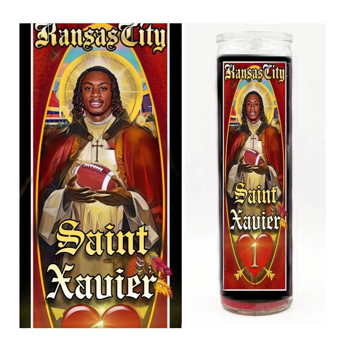 Saint Xavier Prayer Candle for wholesale by Kitschup Creations