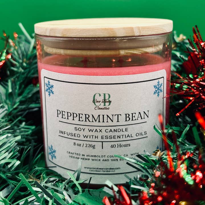 Bougie de soja aux haricots et à la menthe pour la vente par Coco Bean Candles