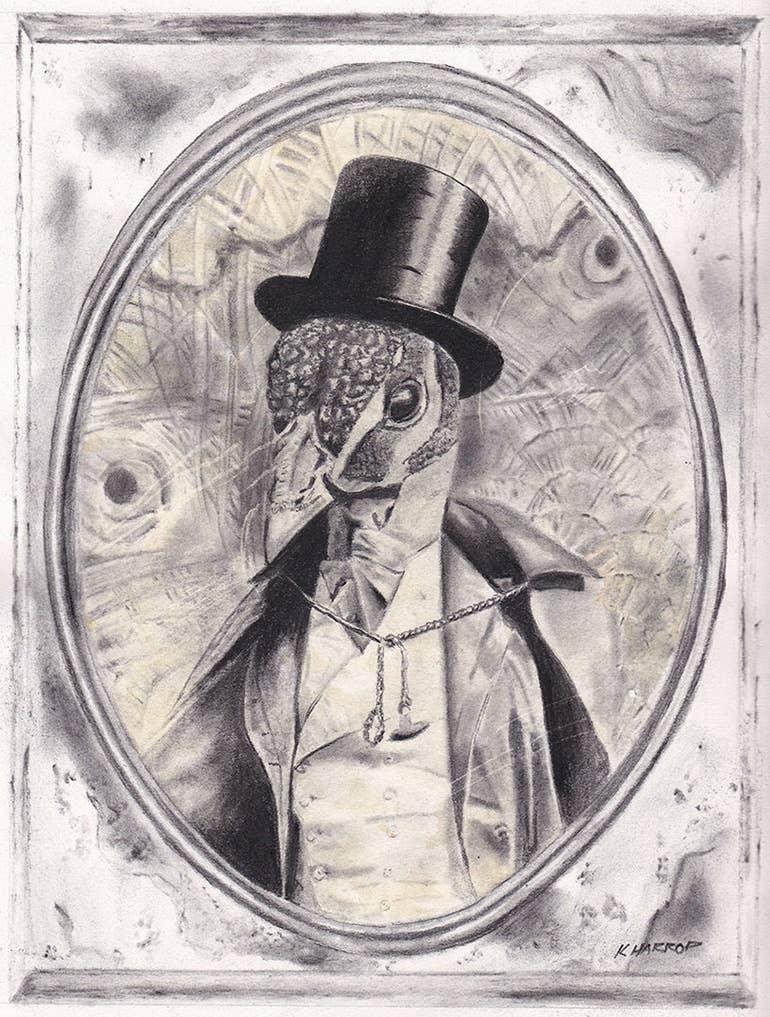 Keith Harrop - Pencil Art - Wholesale Ansichtkaartset - 10 verschillende ansichtkaarten. Set #1 Victoriaanse vintage dierenkunst10