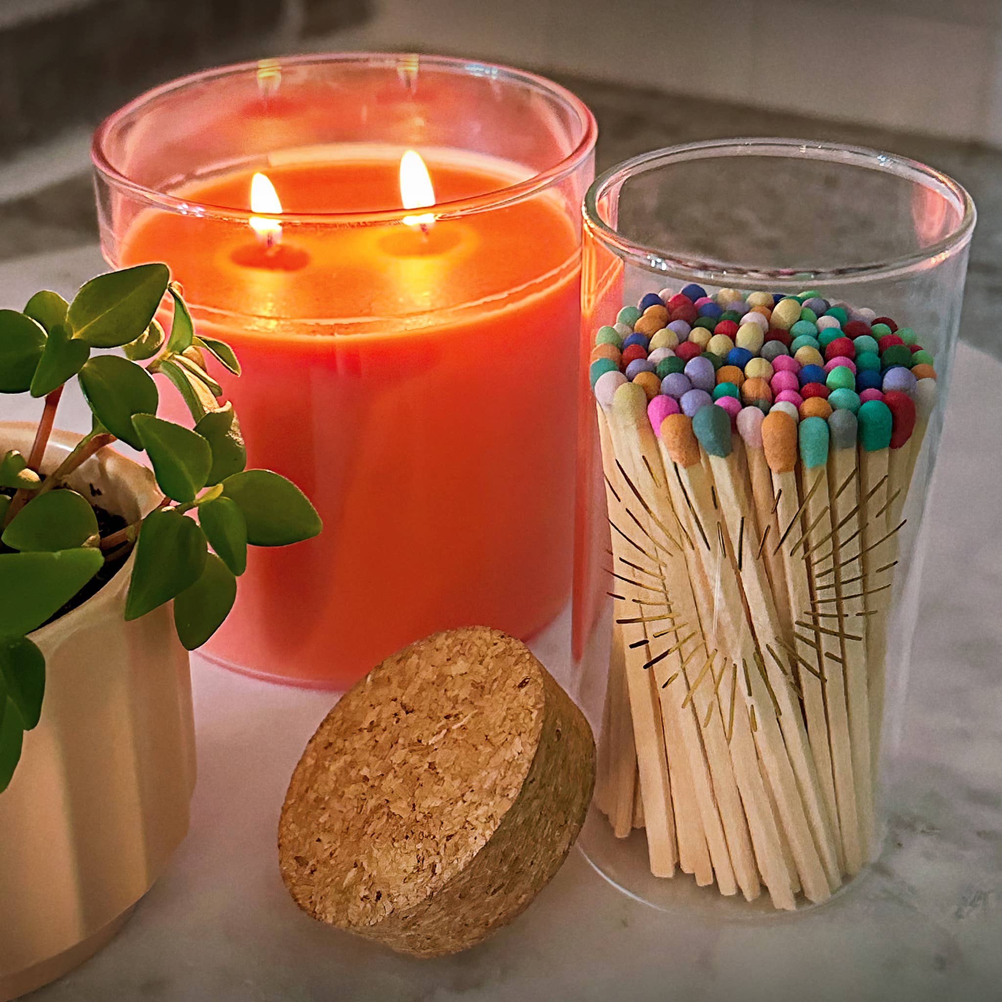 Thankful Greetings – wholesale Tändsticka – Guldtryck med 4" tändstickor & stor korktoppburk29