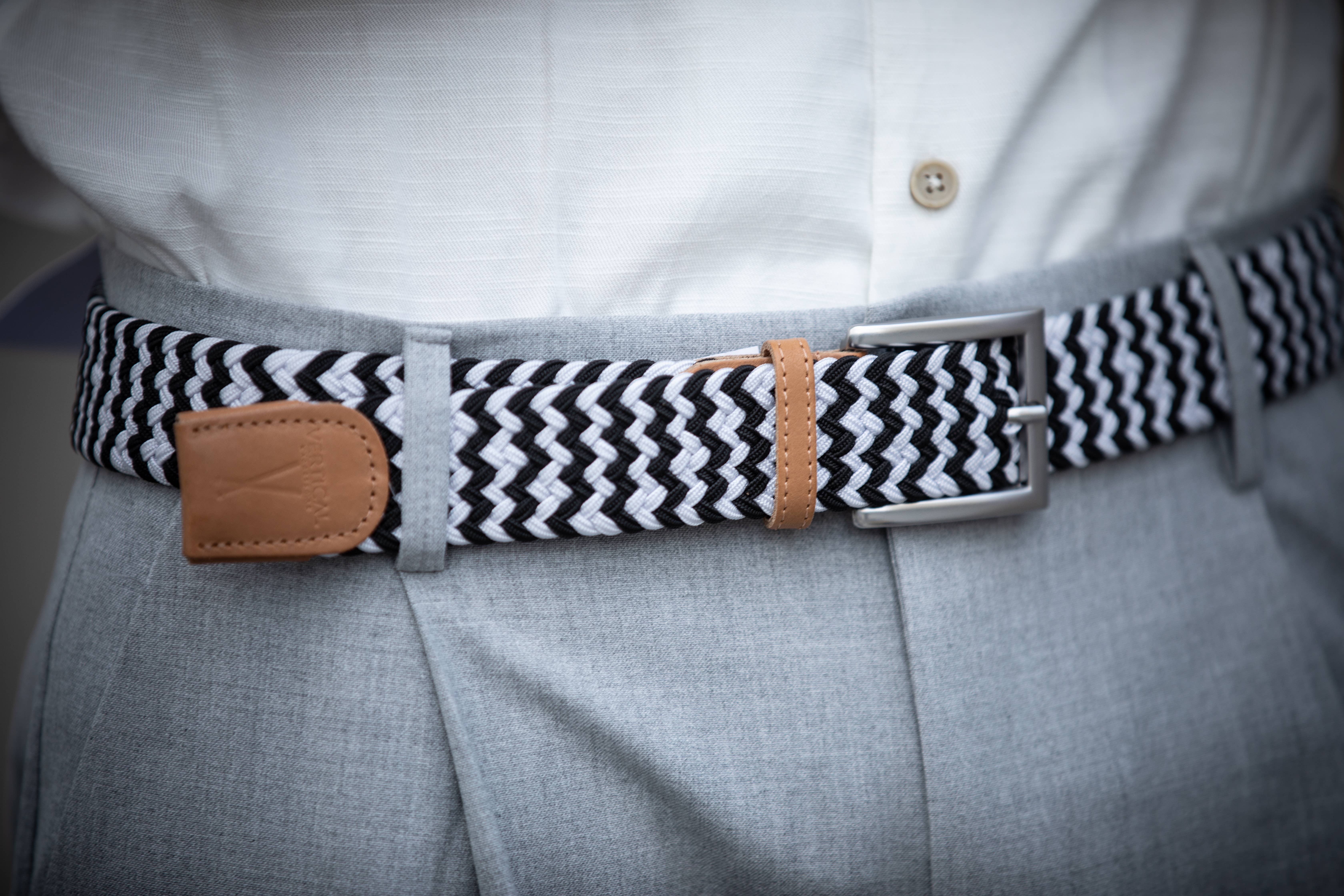 VERTICAL L'ACCESSOIRE - Wholesale Belt - Unisex - Burgundy elastic braided belt3