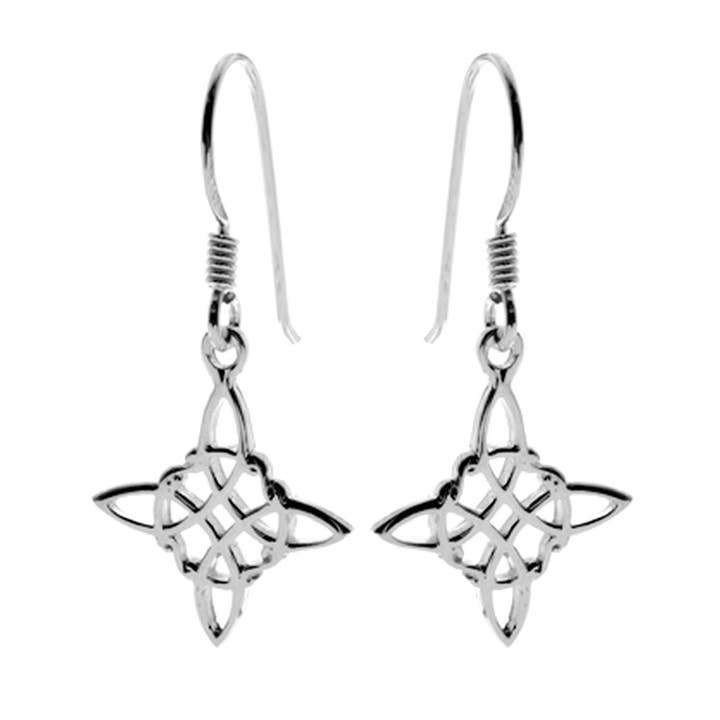 Pendientes de nudo celta cuadrado Betsy para venta al por mayor de Kali Ma Designs - Sterling Silver Jewellery