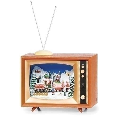 Lighted Musical TV Train Engine; Santa Waving for wholesale by Roman