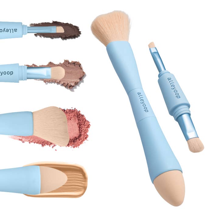 Alleyoop Makeup - Wholesale Makeup Brush Set - Multi-Tasker Starter Kit - Product, Retail Display & Testers