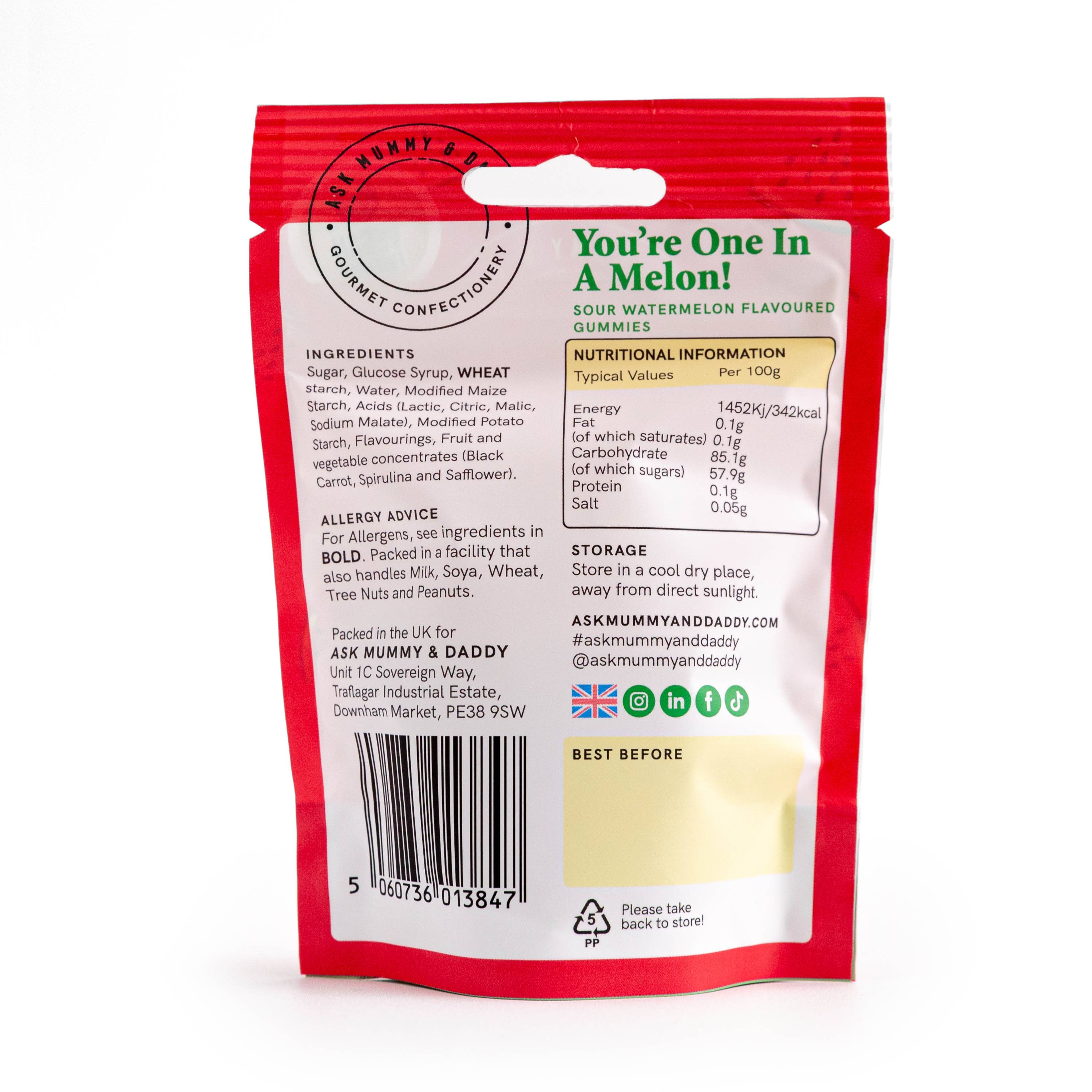 Ask Mummy & Daddy – wholesale Gummy – You're One In A Melon! Pouch4