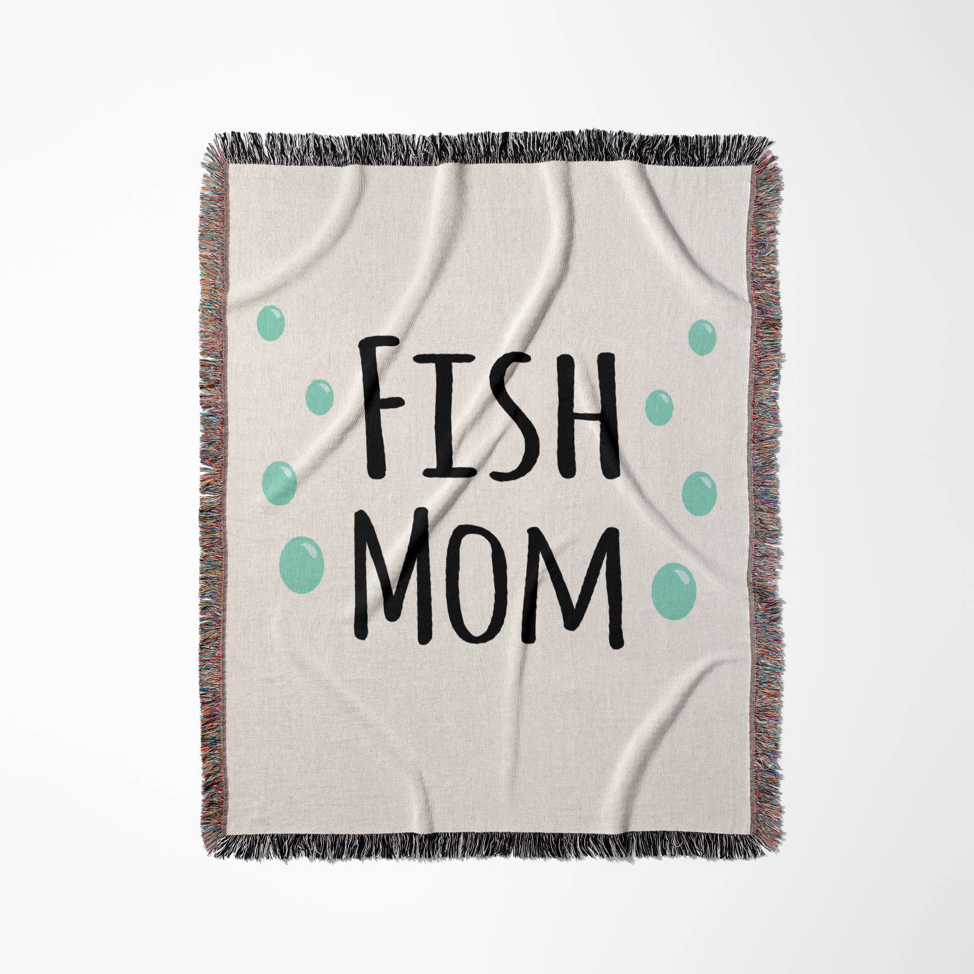 3dRose - Wholesale Throw Blanket - 3dRose, Fish Mom - for pet fish enthusiast - tropical and non-tropical aquarium owners - blue water bubbles, Blanket0