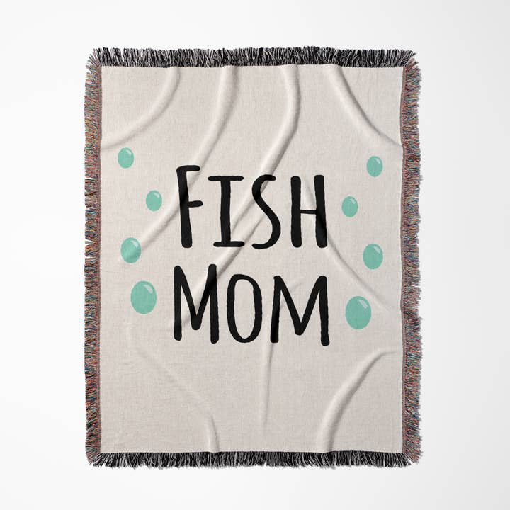 3dRose - Wholesale Throw Blanket - 3dRose, Fish Mom - for pet fish enthusiast - tropical and non-tropical aquarium owners - blue water bubbles, Blanket0