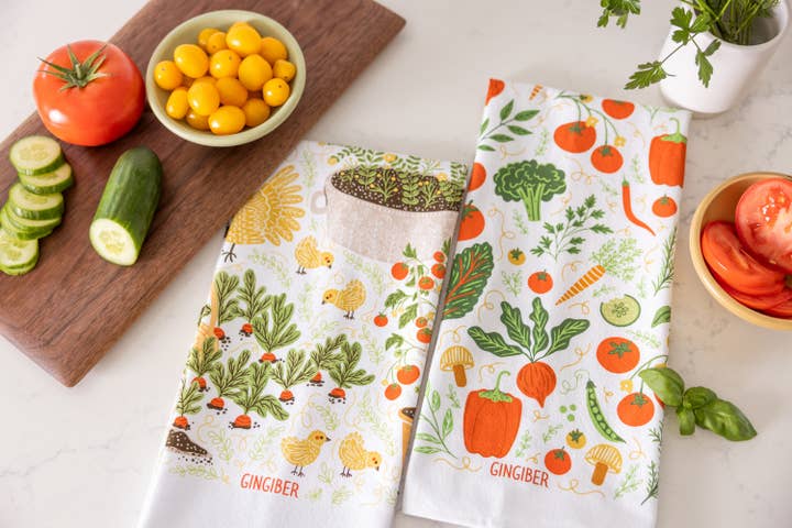 Gingiber - Wholesale Tea Towel - Vegetable Tea Towel - Garden Kitchen7