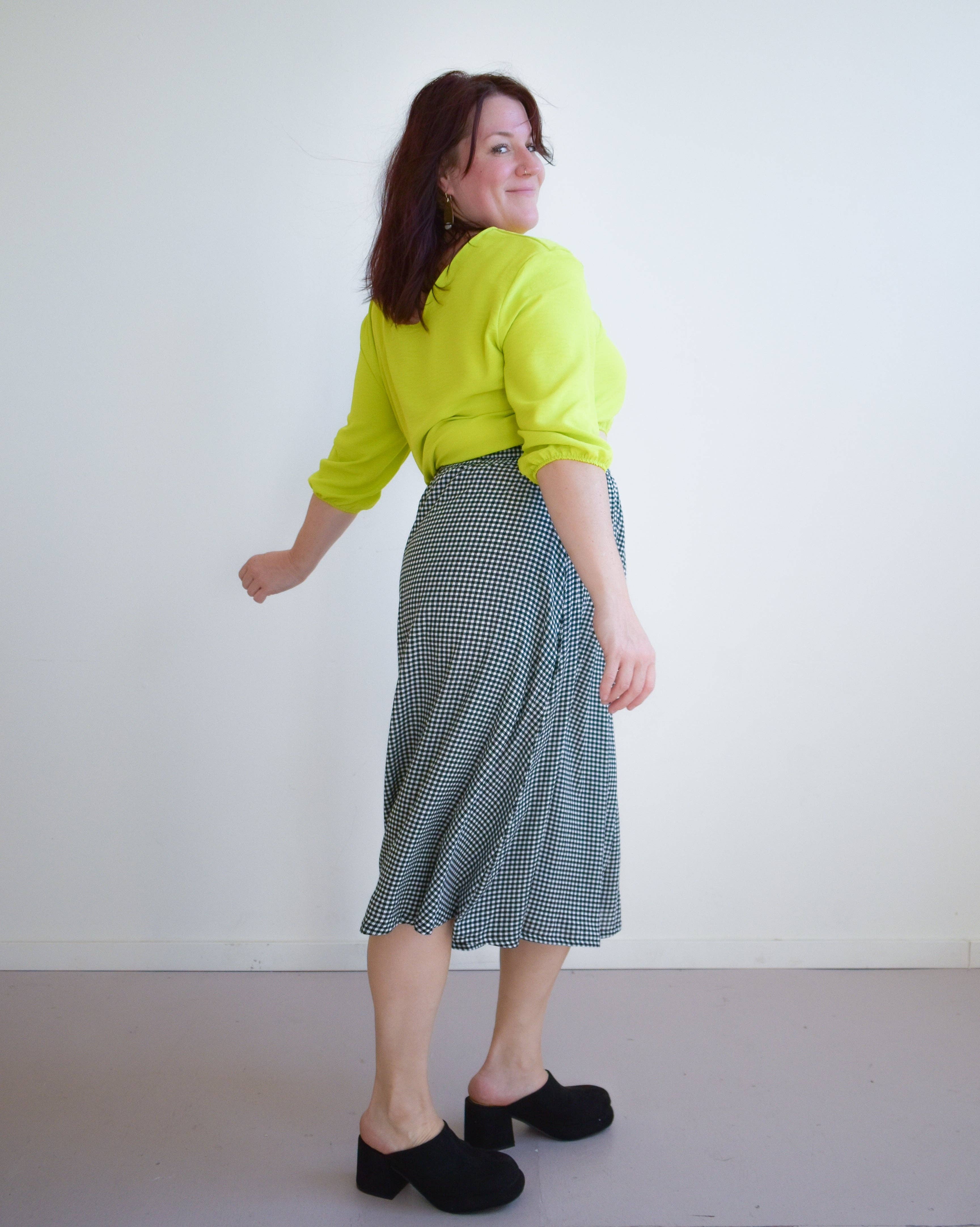 Altar - Wholesale Skirt - Women's - Eva Midi Gingham Skirt1