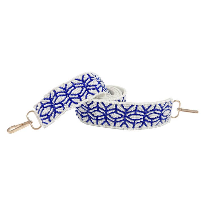 Bracelet à bandoulière en treillis perlé bleu royal pour la vente par Viv&Lou
