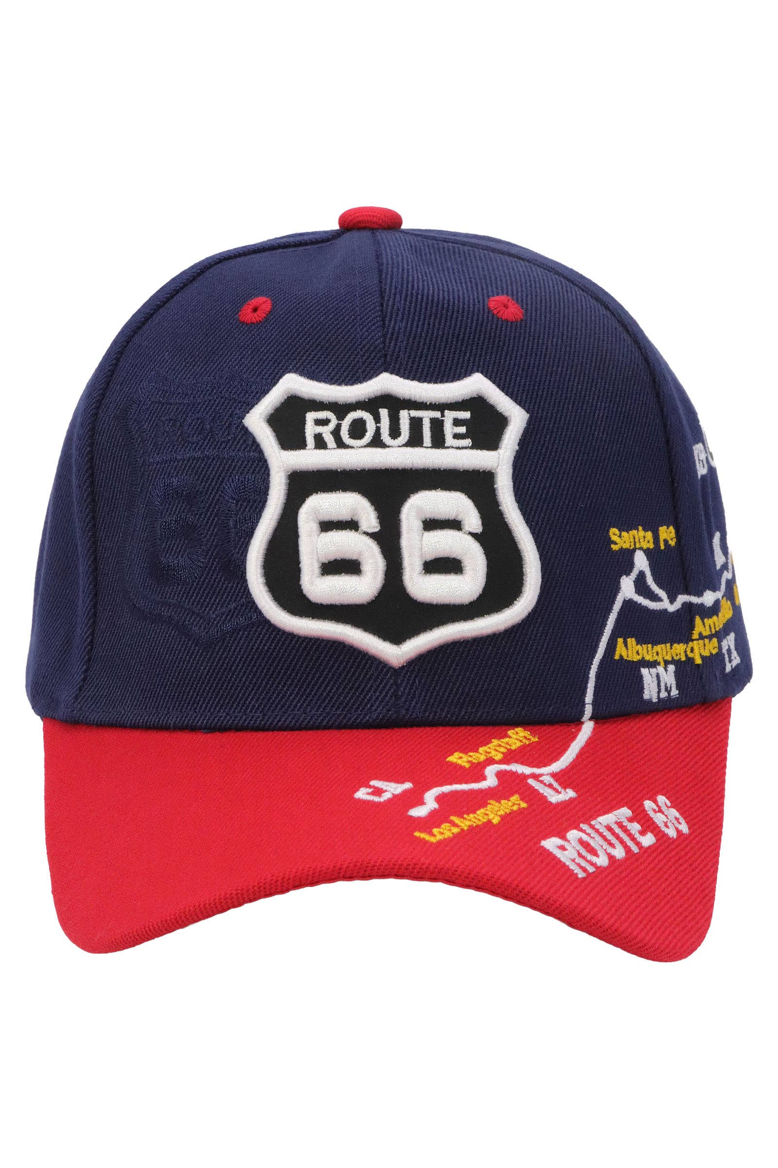 Cap Zone – wholesale Baseball cap – Unisex – Route 66 Road Map Polyester Baseball Cap3