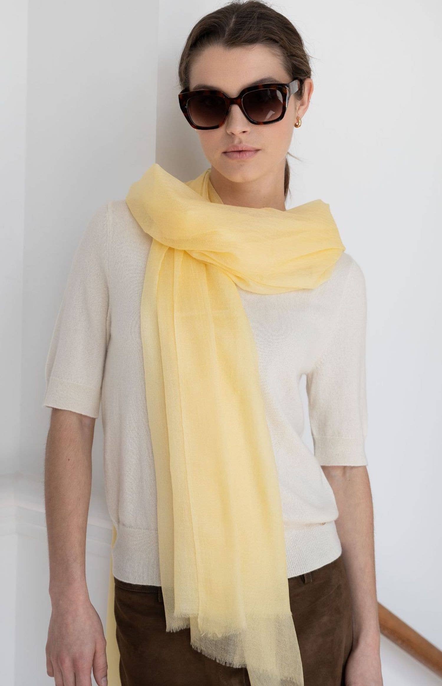 Bel Cashmere S.C. - Vente Écharpe – femme - Châle ultra fin en cachemire Florencia13