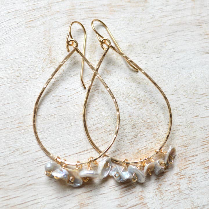 Light Silver Keshi Teardrops for wholesale by Salty But Sweet