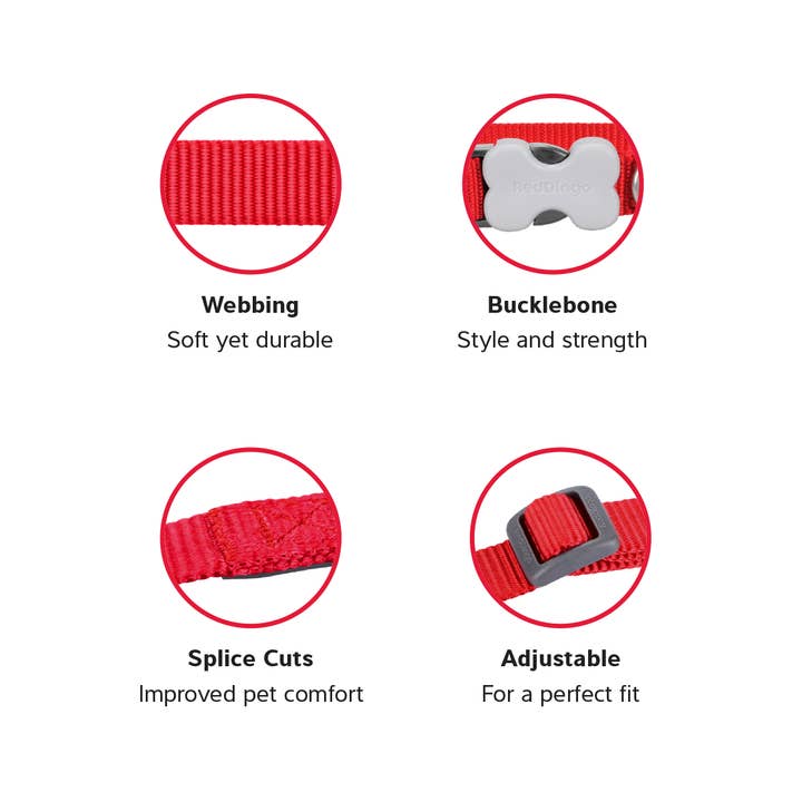 Bucklebone Dog Collar Classic Red for wholesale on Faire2