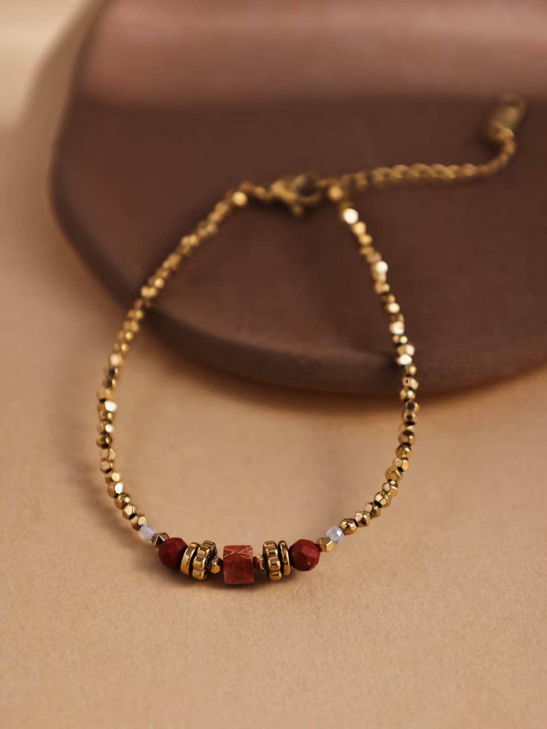 Revelari - Wholesale Beaded Bracelet - Gold and Red Beaded Bracelet0
