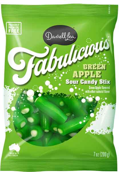 Hudson Meat Company - Wholesale Licorice - LICORICE BITES SOUR GRN APPLE     -     DARRELL LEA0