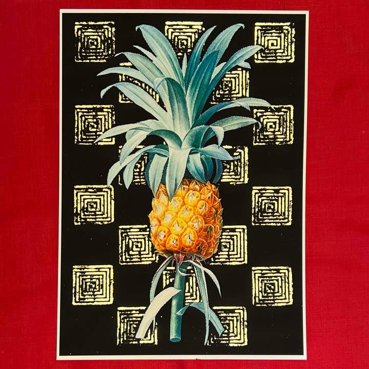Luxury Art Print – Pineapple with Gold Leaf (A3) for wholesale by delaVision