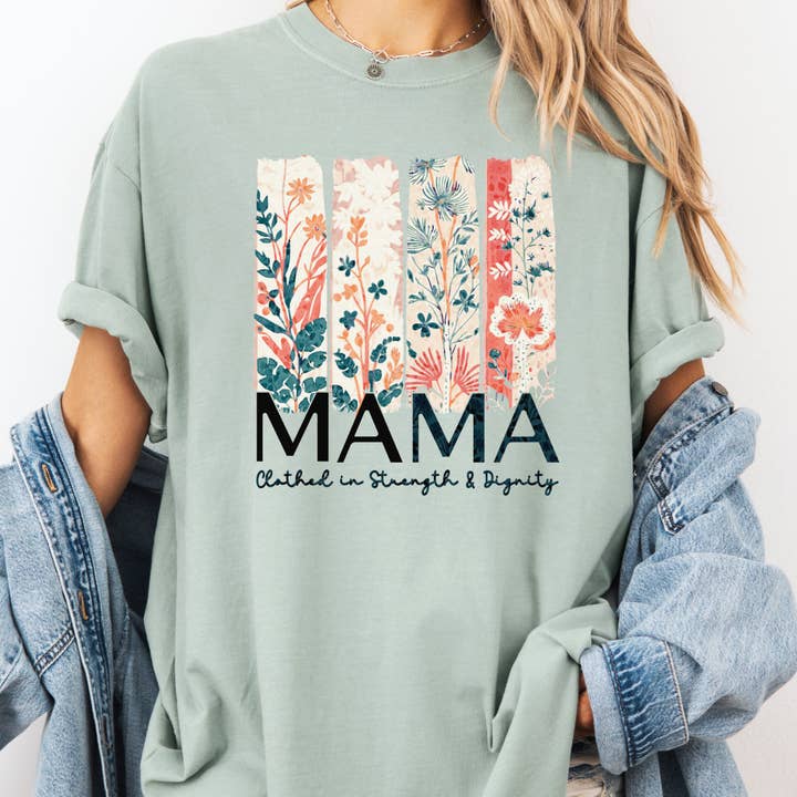 Scripted Pearl - Wholesale Screen Printed T-Shirt - Women's - Proverbs 31 Mama Comfort Color Christian Mother's Day Tshirt