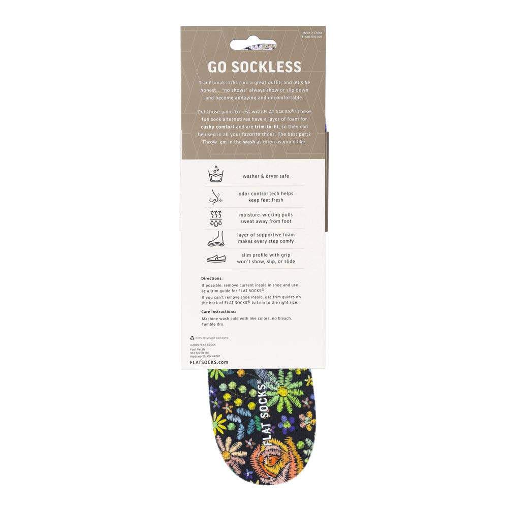 FLAT SOCKS - Wholesale Socks - Unisex - Floral Embroidery FLAT SOCKS6