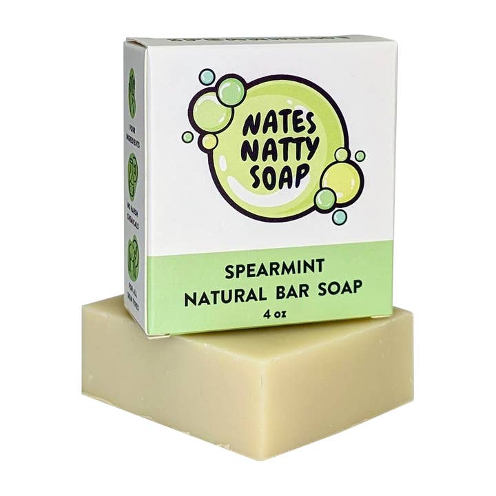 Spearmint Natural Bar Soap, 4oz. for wholesale by Nate's Natty