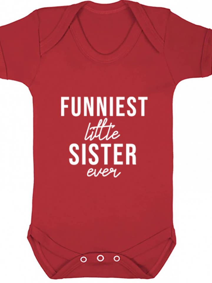 Funniest Little Sister Ever Baby Vest S0510 for wholesale by Illustrated Identity
