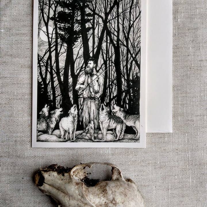 Mattie Rose Art - Wholesale Everyday Greeting Card - Waltzing With Wolves II card1