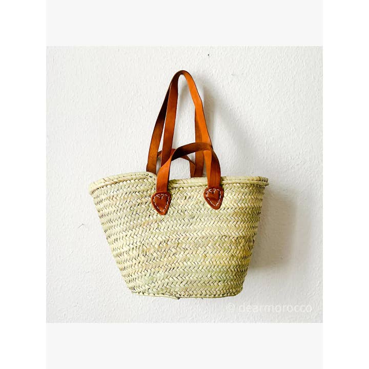 dear Morocco - Wholesale Beach Bag - READYTOSHIP Moroccan Palm leaf double handle bag M set2