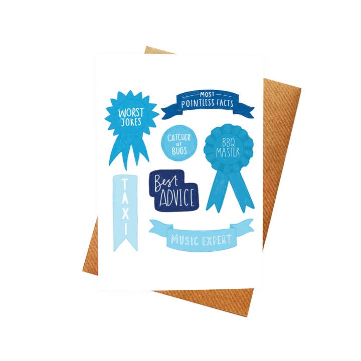 Far Badges Card//Tillykke med fødselsdagen far/Fars dag for engroshandel hos Lydia Southgate