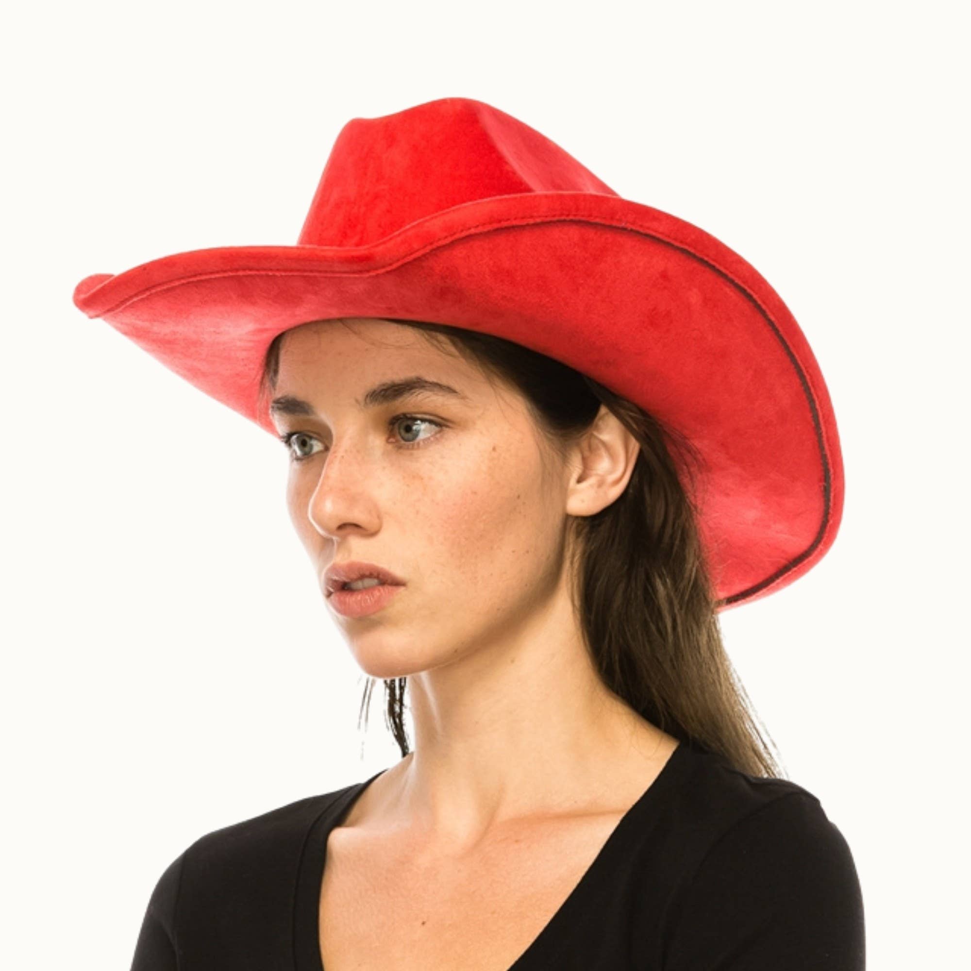 Olive & Pique - Wholesale Hat Accessory - Women's - Vegan Suede Cattleman Cowboy Hat14