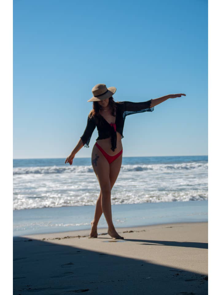 Bali Prema - Wholesale Cardigan - Women's - Summer Knit Sheer Cardigan Bolero Shrug Cover in Black5