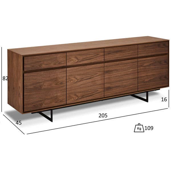 Furnhouse - Wholesale Sideboard - 4-Door Sideboard Tokyo Walnut14