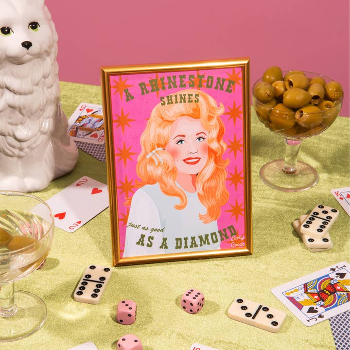 Lucky Goods Paper - Wholesale Art Print - Dolly Inspired Country Queen Rhinestones Portrait Print