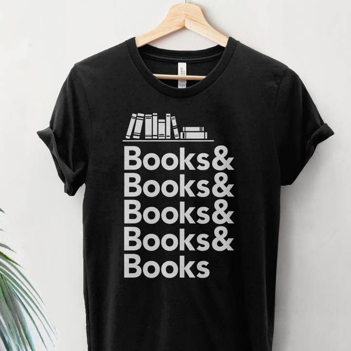 Books & Books T-Shirt, Funny Reading Shirt for Book Lovers for wholesale by BootsTees
