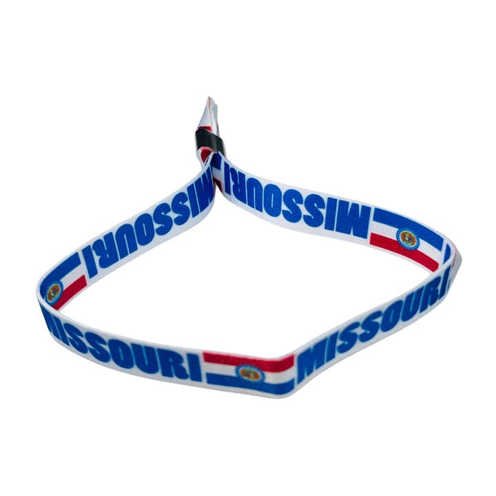 Woven Wristband – State Flag Missouri – USA – P1982 for wholesale by Worldwide Souvenirs