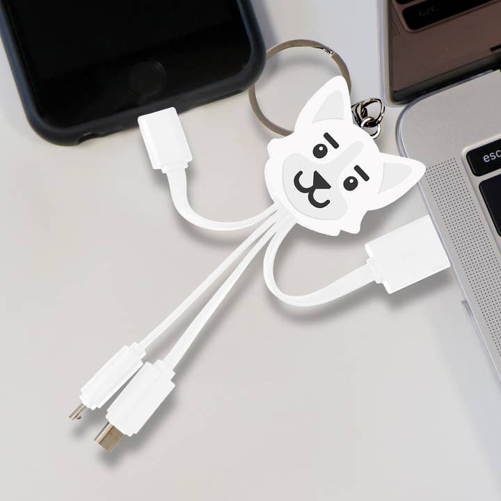 Mini USB charger cable - universal 3 in 1 - dog for wholesale by Yello Koko