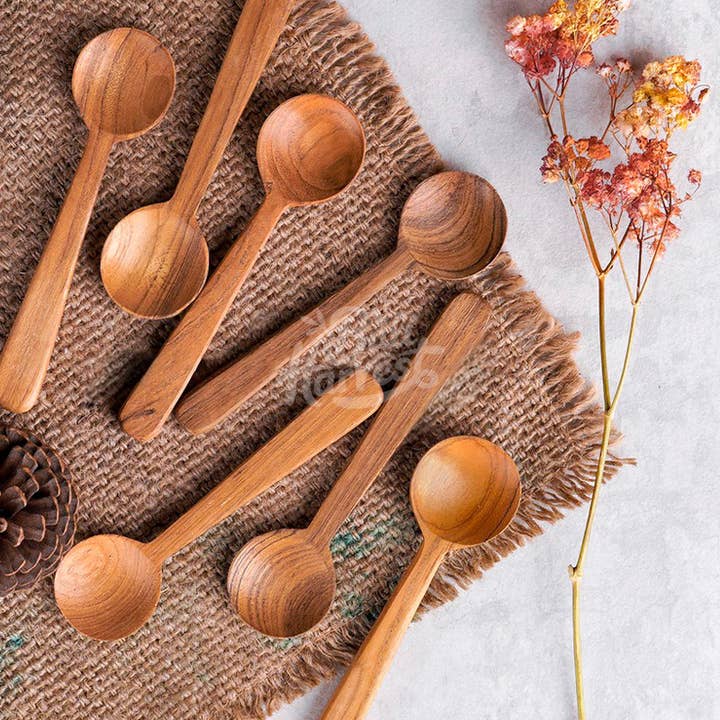 Teak Wooden Spoon - Coffee Tea Sugar Spice Ice Cream Spoon for wholesale by Bali Harvest