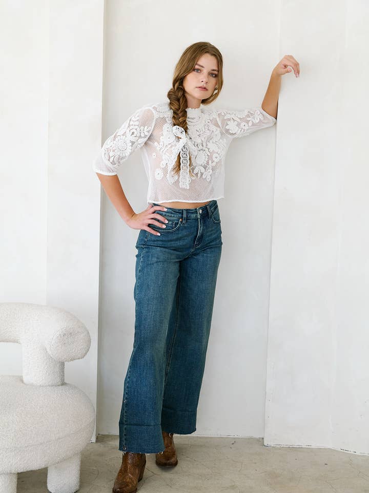ARTEMIS VINTAGE - Wholesale Jeans - Women's - TUMMY CONTROL HIGH RISE CUFFED A WIDE LEG JEANS
