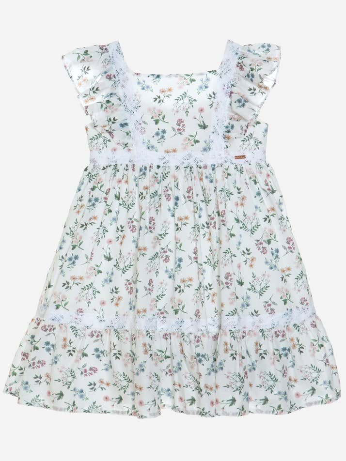 Girls dress with floral print for wholesale by Patachou