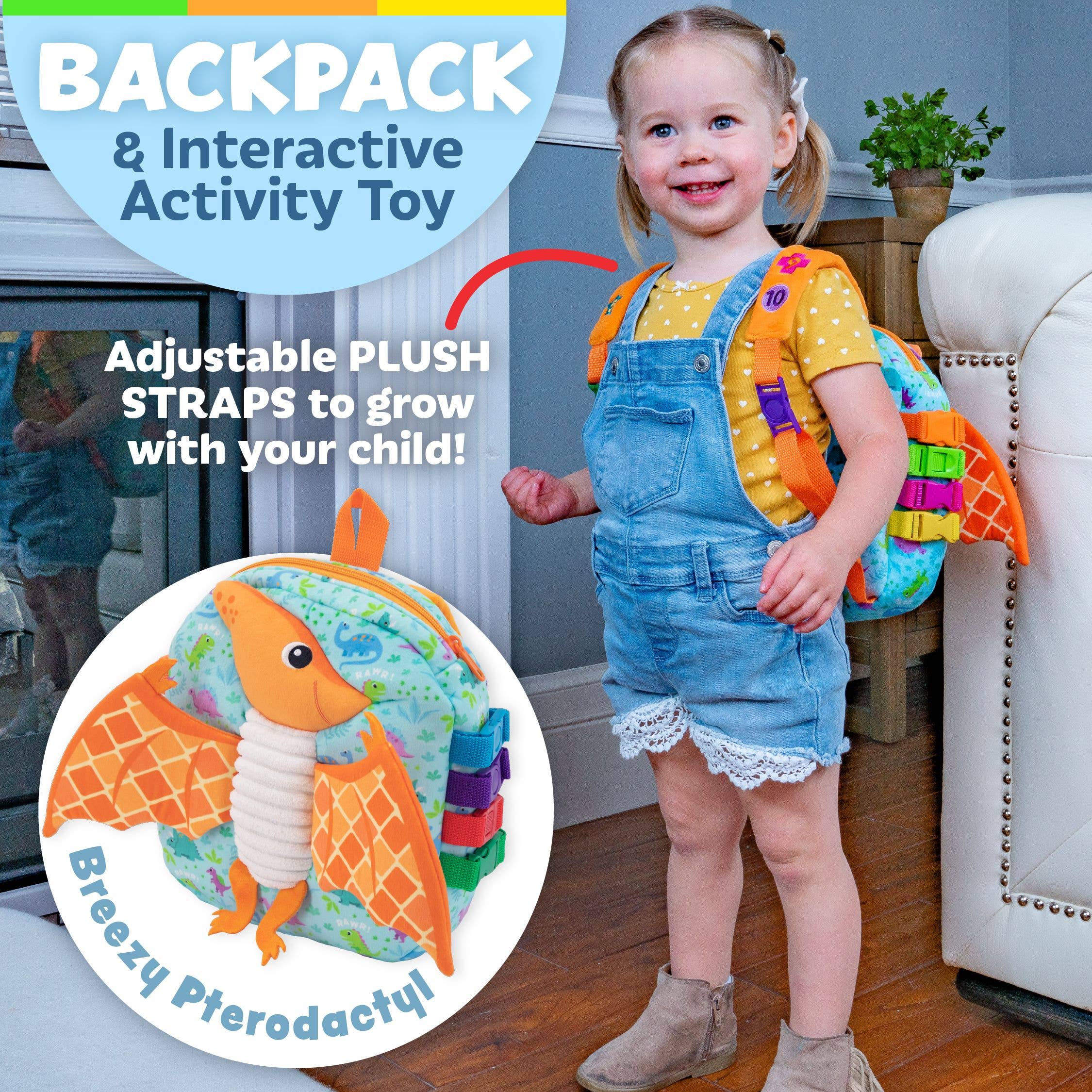 Buckle Toys - Wholesale Backpack - Kids - Breezy Pterodactyl Dinosaur Backpack1