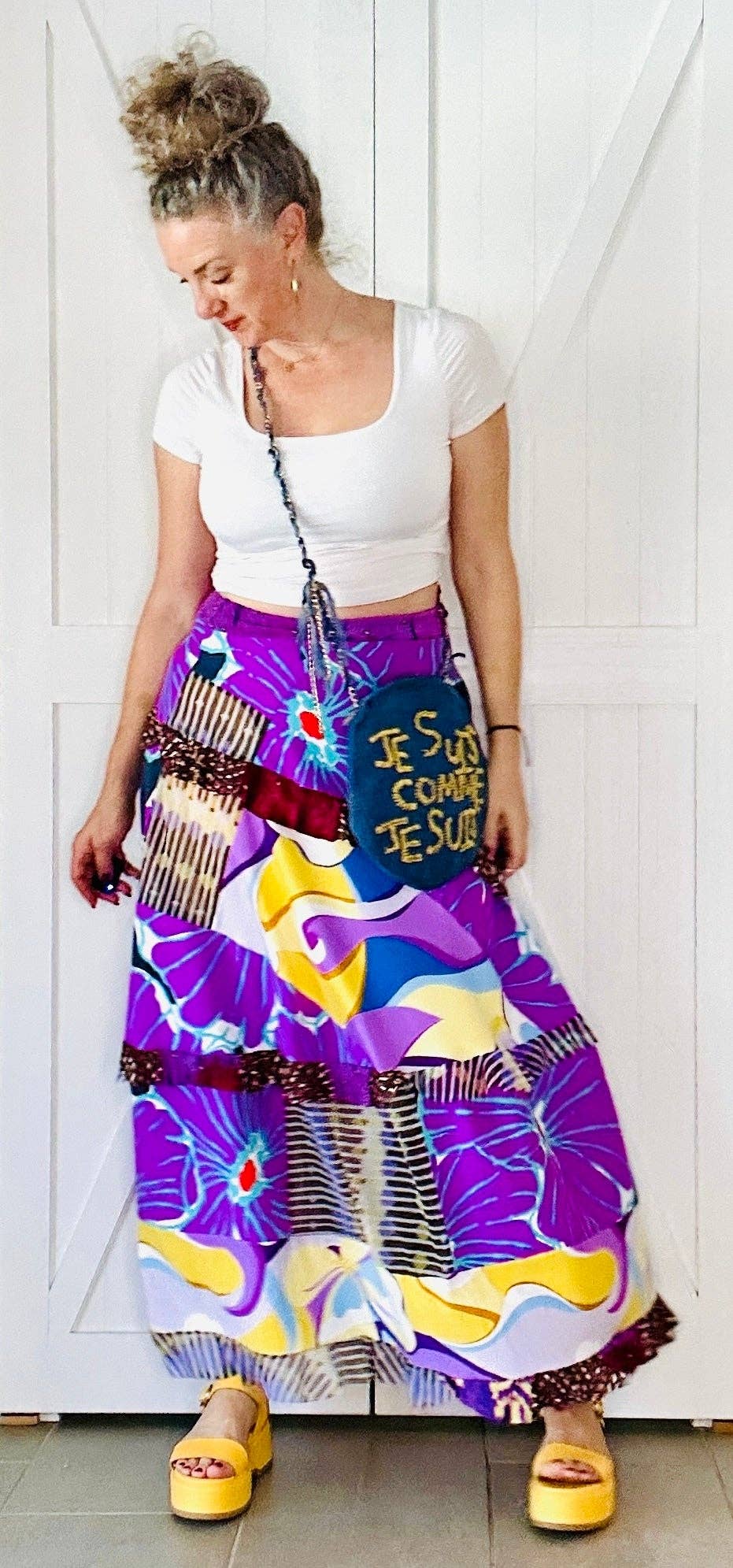 Aerial Clothing sRQ - Wholesale Skirt - Women's - Purple Pop Flounced Maxi Skirt4